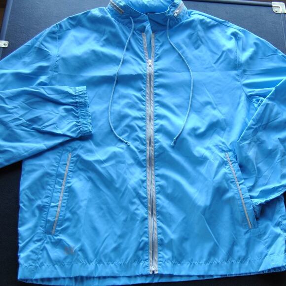 Banana Republic Large Blue Raincoat w/ Hide Away Hood - Picture 1 of 7